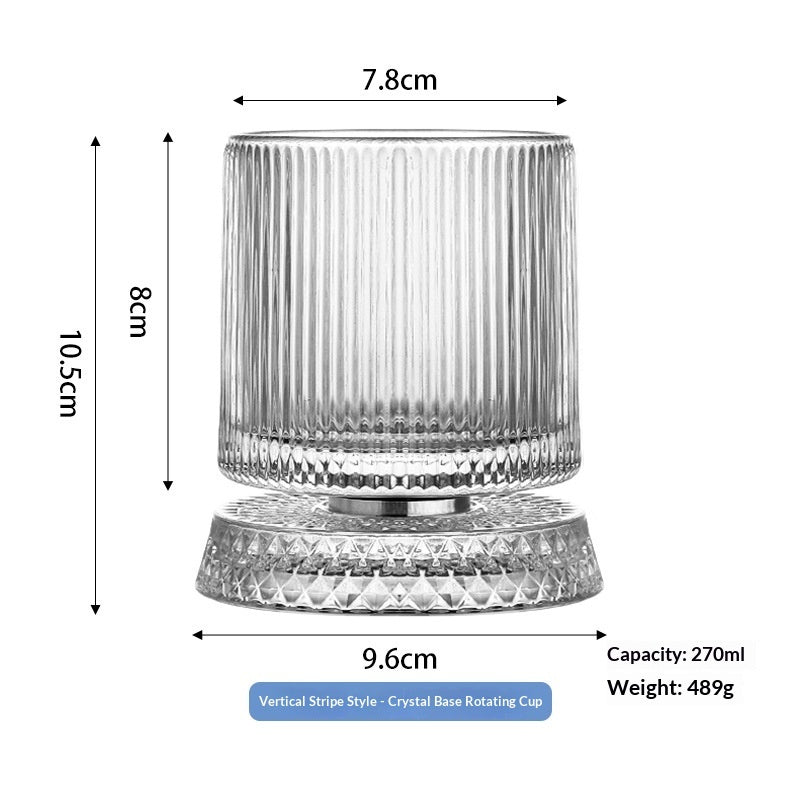 Luxury Spinning Glass with Crystal Base – Stress-Relieving Rotating Cup, 9 Styles
