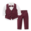 Children's Formal Suit Bow Tie Vest Three-Piece Set – Boys & Girls Dress Outfit | Canada & USA