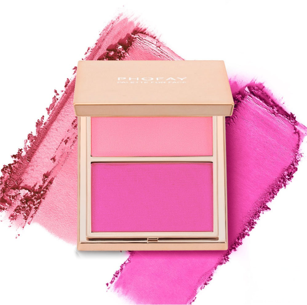 PHOFAY Double-Take Cream & Powder Blush Duo – Multi-Colour Blush & Contour Set