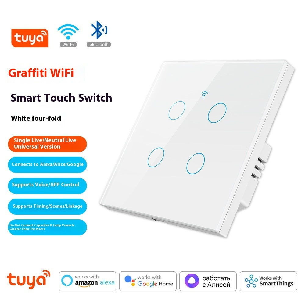 WiFi Smart Touch Switch Panel with App Control and Voice Assistant Support