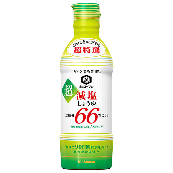 Kikkoman Always Fresh Ultra Low Salt Soy Sauce 66% less salt 450ml x 12 bottles [Shipped in Japan]