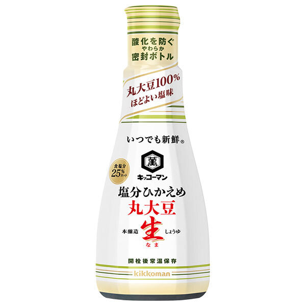 Kikkoman Always Fresh Low Salt Whole Soybean Raw Soy Sauce 200ml x 6 bottles [Shipped in Japan]