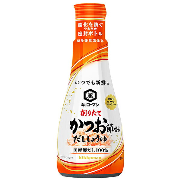 Kikkoman Always Fresh Dashi Soy Sauce with Freshly Shaved Bonito Aroma 200 ml x 6 Bottles [Ships from Japan]