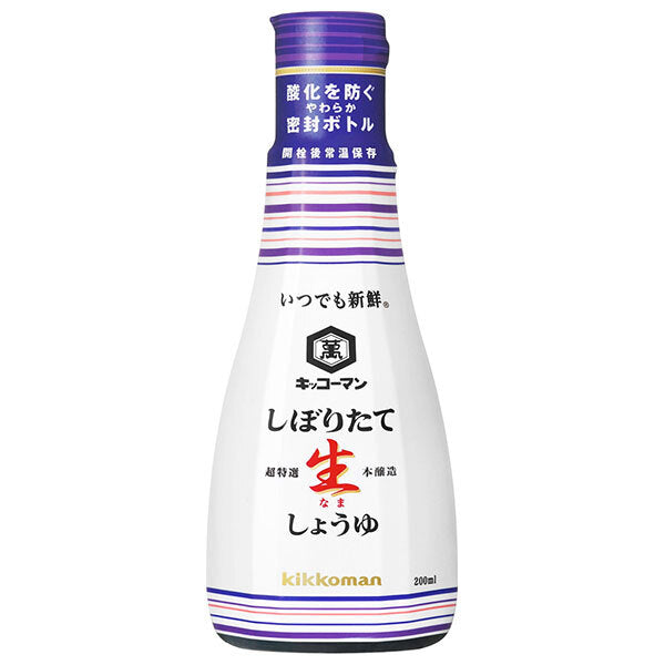 Kikkoman Always Fresh Freshly Squeezed Raw Soy Sauce 200ml x 6 bottles [Shipped in Japan]