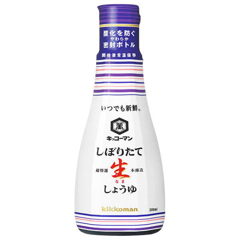 Kikkoman Always Fresh Freshly Squeezed Raw Soy Sauce 200ml x 6 bottles 