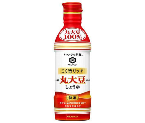 Kikkoman Always Fresh Rich and Delicious Special Whole Soy Soy Sauce 450ml PET Bottle x 12 Bottles 
