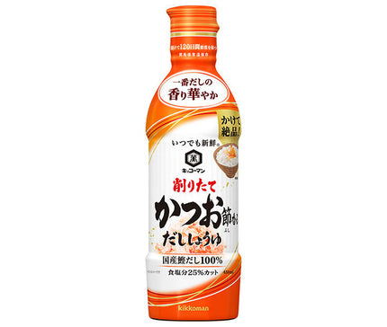 Kikkoman Always Fresh Sauce soja Dashi aromatisée à la bonite fraîchement rasée Bouteille PET de 450 ml x 12 bouteilles