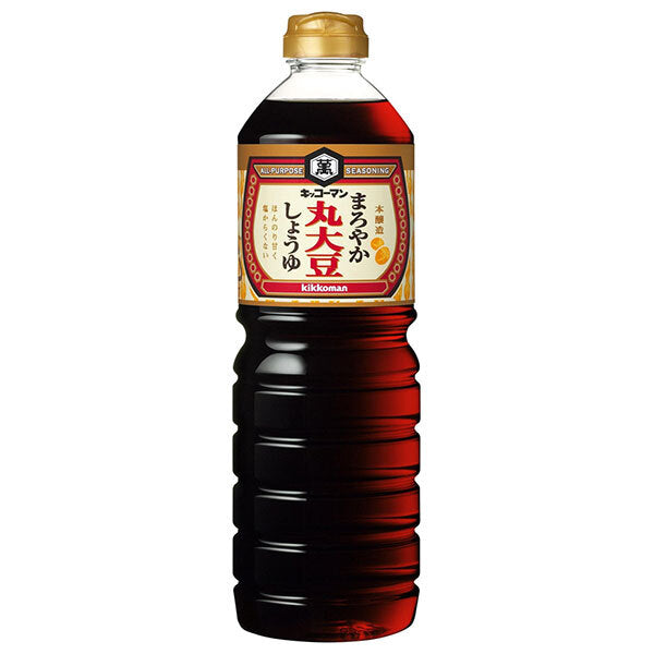 キッコーマン まろやか丸大豆しょうゆ 1Lペットボトル×6本入【日本出荷】