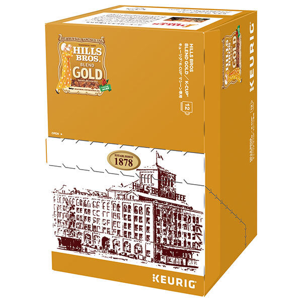 Nippon Hills Coffee Keurig Cartridge K-Cup Pack Hills Blend Gold 12P x 8 Boxes [Shipped in Japan]