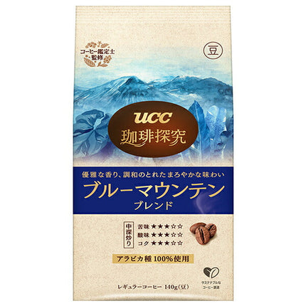 UCC Coffee Research Roasted Beans Blue Mountain Blend 140g Bag x 12 (6 x 2) Bags [Shipped in Japan]