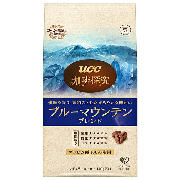 UCC Coffee Research Roasted Beans Blue Mountain Blend 140g Bag x 12 (6 x 2) Bags [Shipped in Japan]