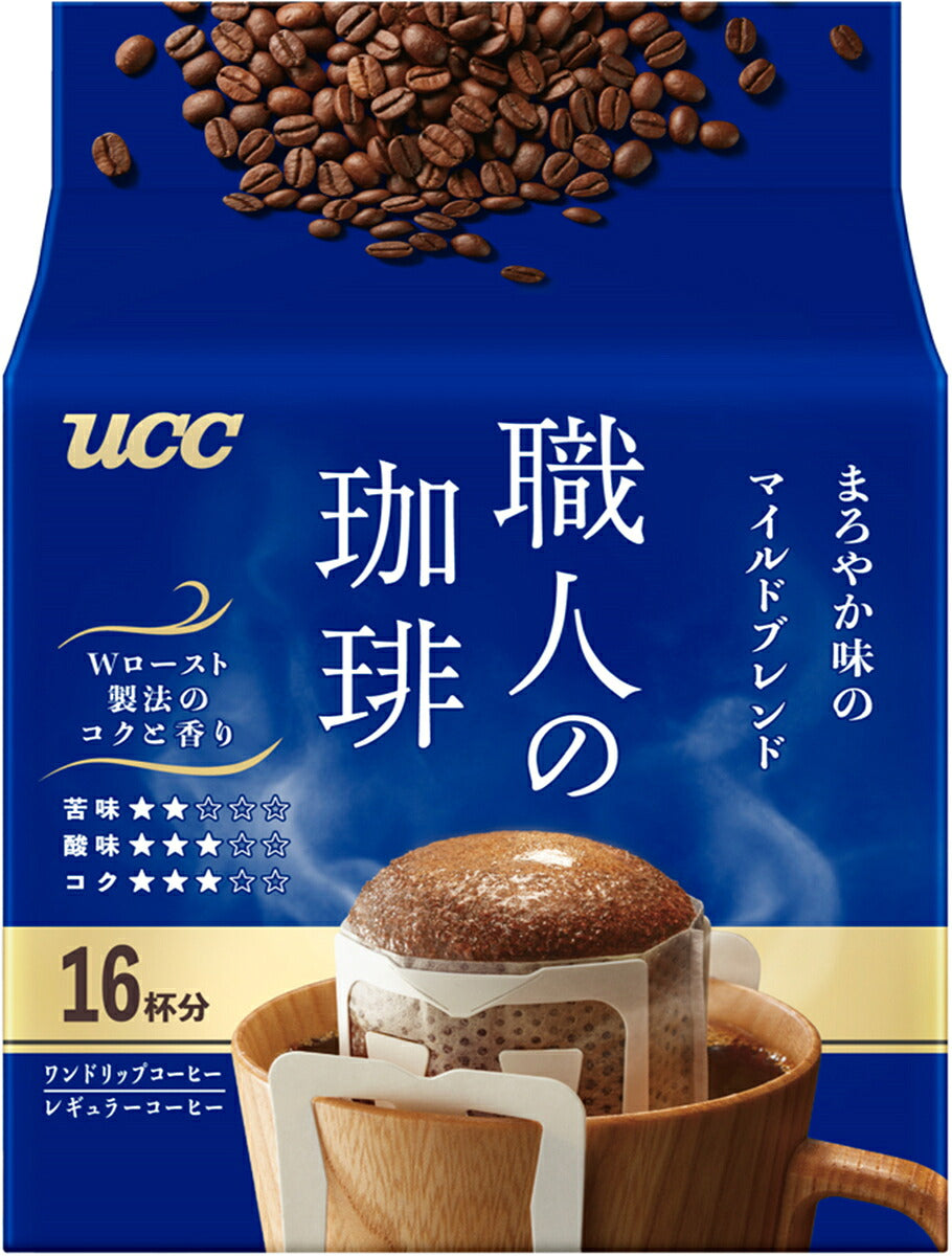 UCC 職人の珈琲 ワンドリップコーヒー まろやか味のマイルドブレンド (7g×16P)×12袋入【日本出荷】