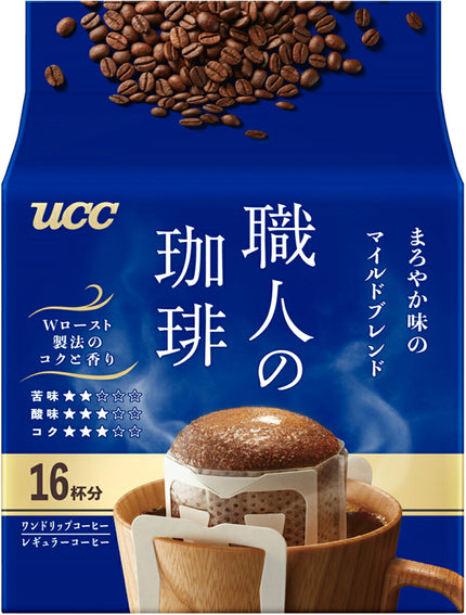 UCC Artisan Coffee One Drip Coffee Mild Flavor Blend (7g x 16P) x 12 Bags [Shipped in Japan]