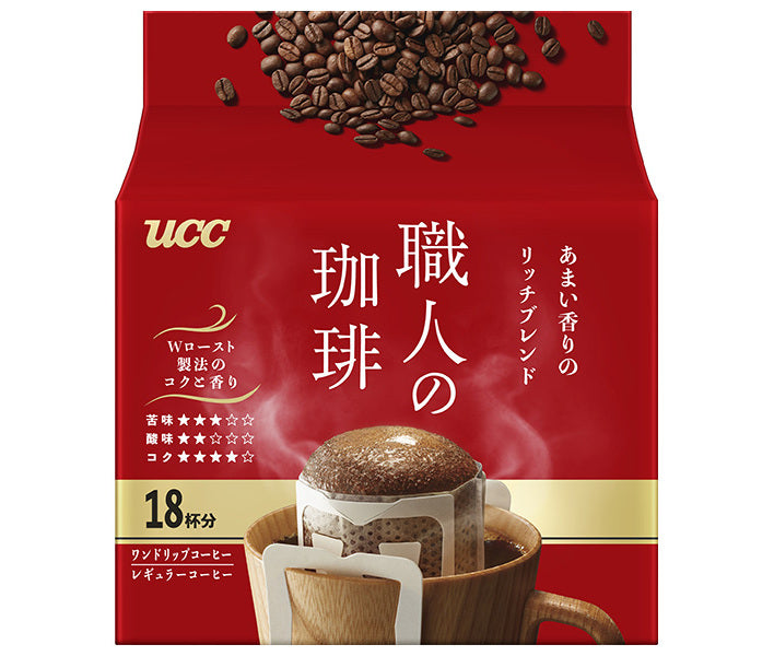 UCC Shokunin no Coffee One-Drip Coffee Sweet Aroma Rich Blend (7g x 18P) x 12 Bags 