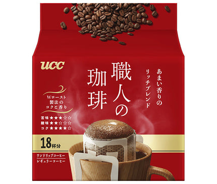 UCC Shokunin no Coffee One-Drip Coffee Sweet Aroma Rich Blend (7g x 18P) x 12 Bags 