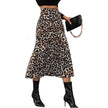 Women's A- Line Umbrella Skirt High Waist Leopard Print Midi sheath Skirt