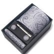Men's Jacquard Woven Formal Tie Set – Rayon Arrow Necktie with Handkerchief, Tie Clip & Cufflinks | Canada & USA