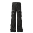 Solid Color Casual Multi-pocket Denim Jean Cargo Pants women