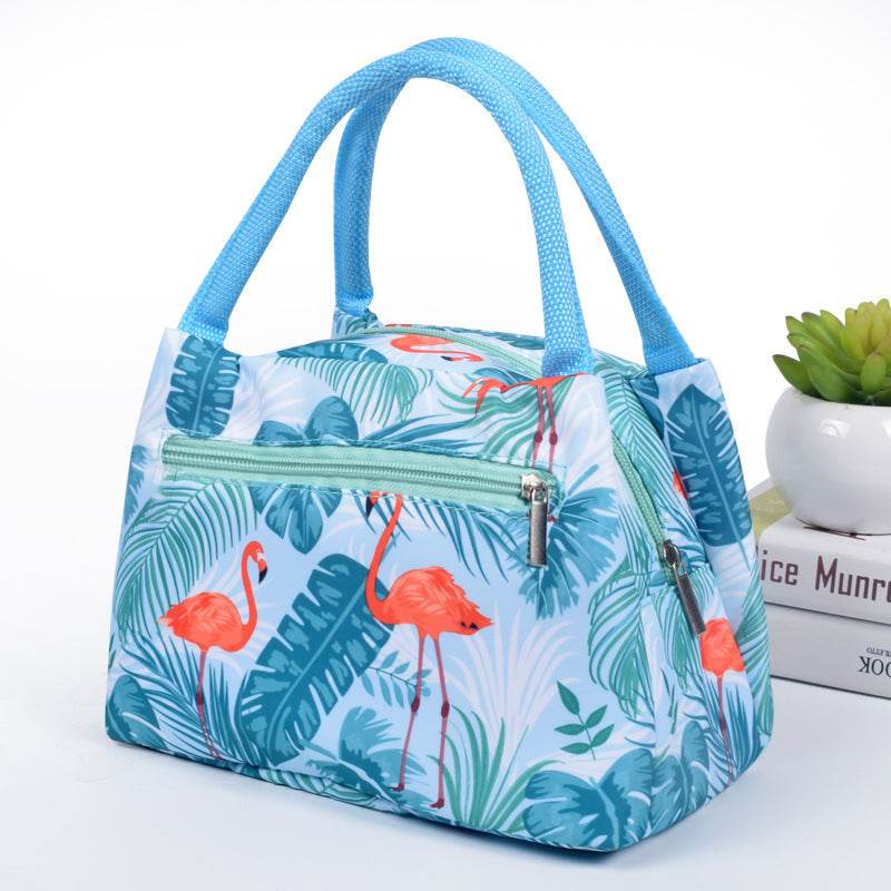 Portable Oxford Printed Insulated Tote Lunch Bag