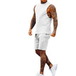 Men Summer 2pcs Sleeveless Athleisure wear Short Outfit set