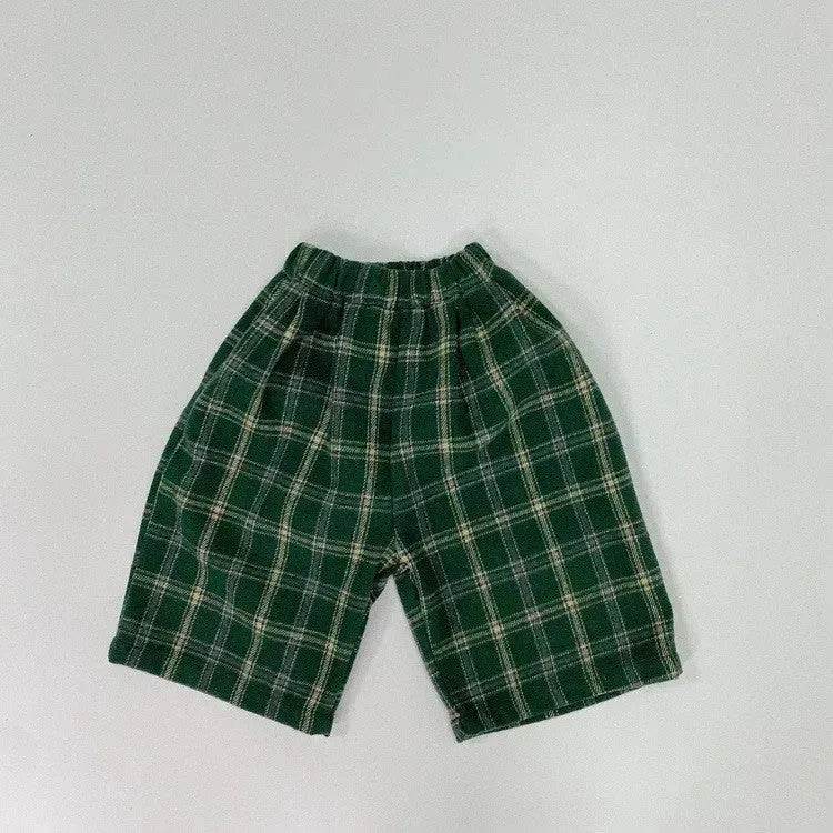 Fashion Personality Children's Plaid Stylish Pants Short pant for Boys