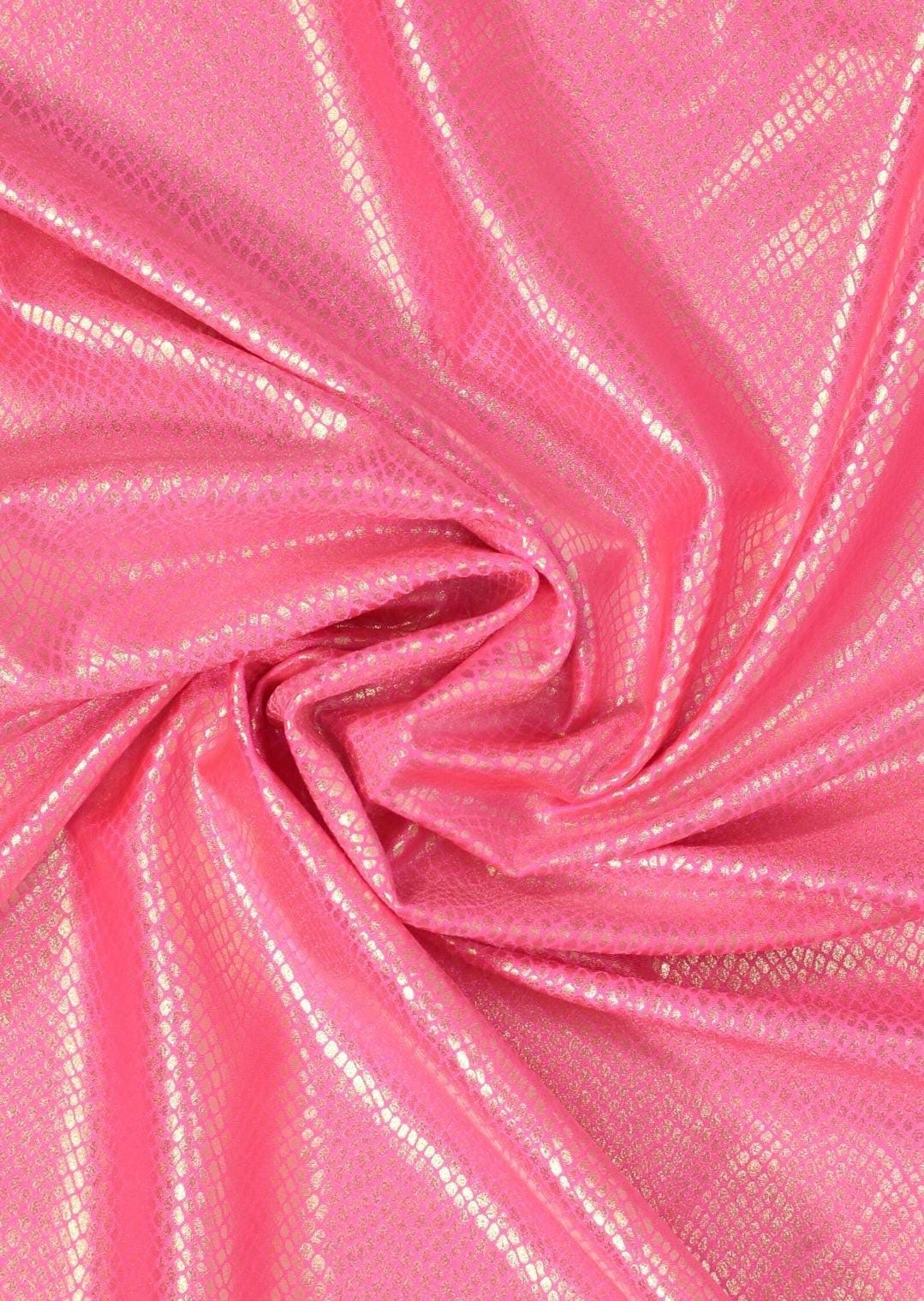 Foil Snake Print Spandex Fabric: Purple, Pink & Turquoise Metallic 4-Way Stretch