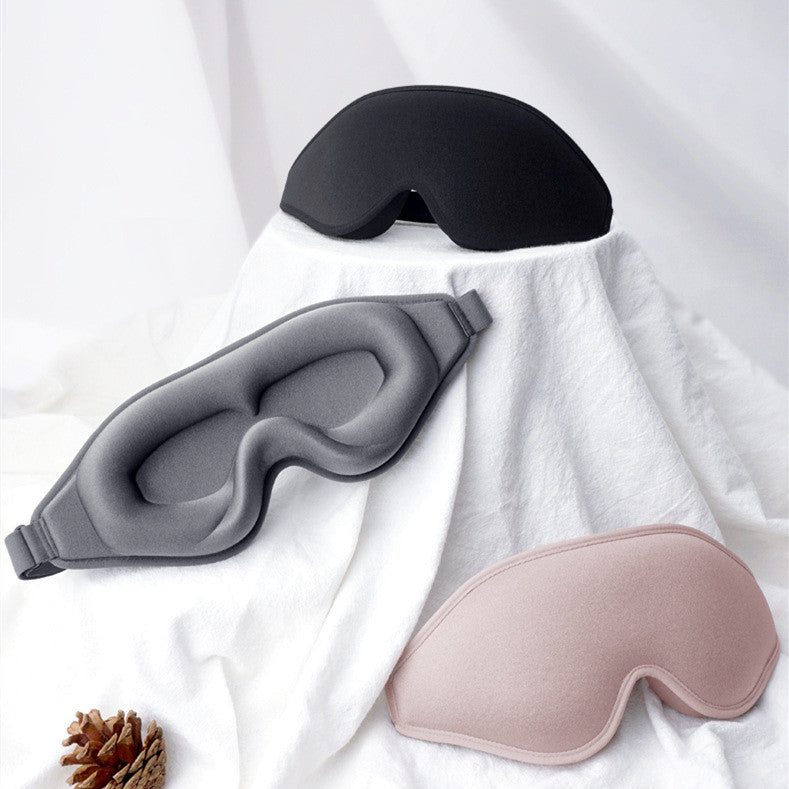 3D Stereo Contoured Sleep Eye Mask – Memory Foam Blackout Mask (Black, Rose Pink, Silver)