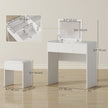 Mia Modern Vanity Set with Flip Top Mirror-White