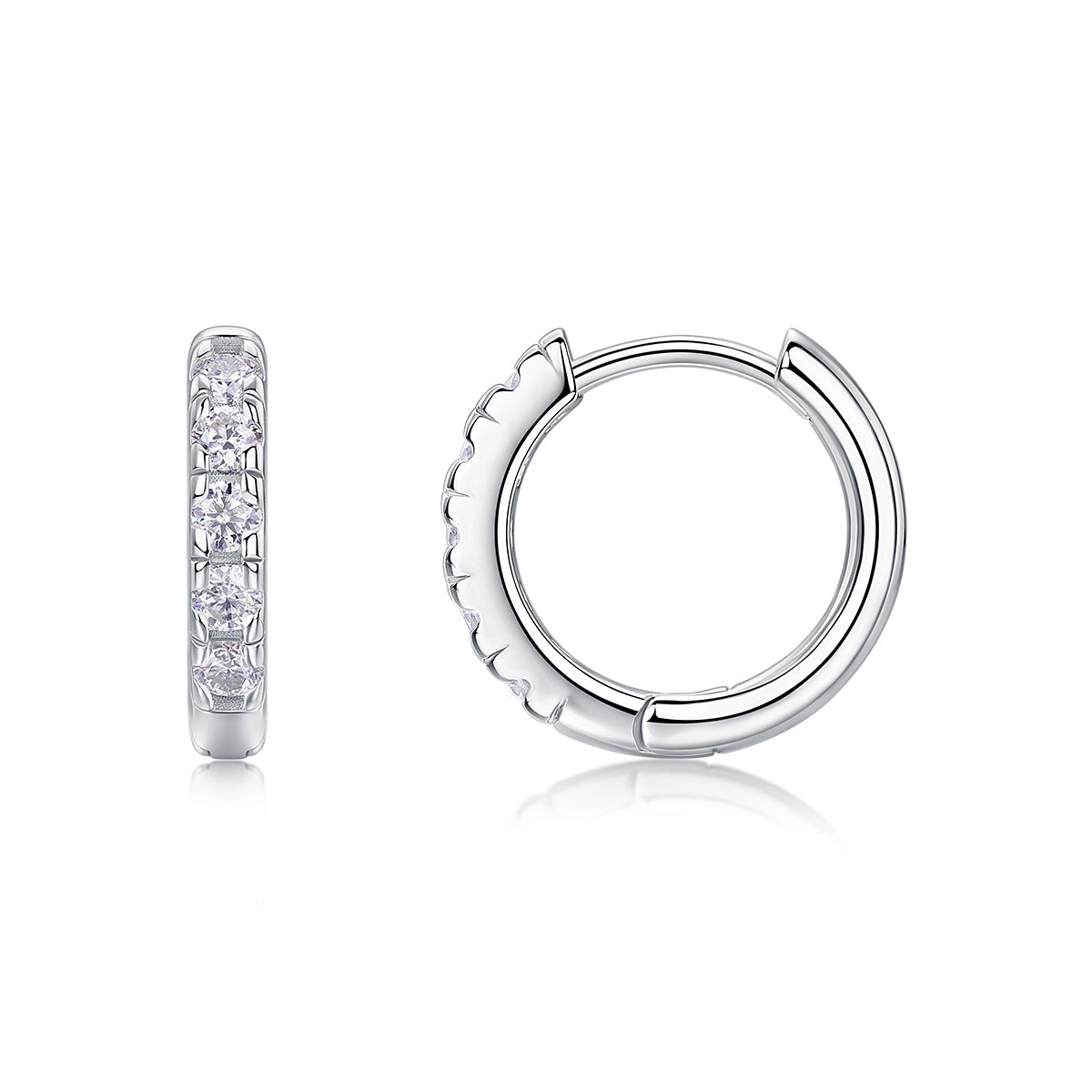Summer Iced Tea Moissanite Stud Earrings – Platinum 925 Silver | GRA Certified