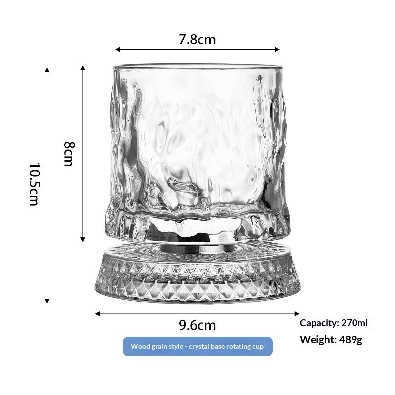 Luxury Spinning Glass with Crystal Base – Stress-Relieving Rotating Cup, 9 Styles
