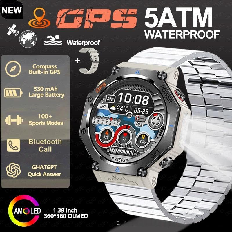 KC91 Smart Watch with Flashlight, Heart Rate, NFC and Bluetooth Calling