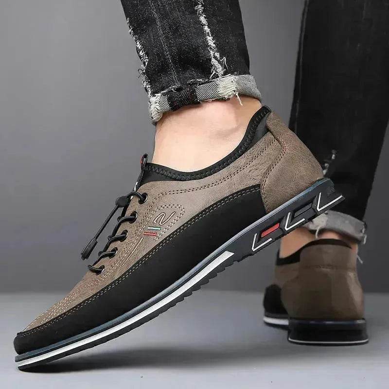 Men's Genuine Leather Casual Comfort Dress Shoes – Waterproof Non-Slip Buckle Strap EU 38–53