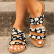 Flat Leopard Print Floral Casual Beach Slippers