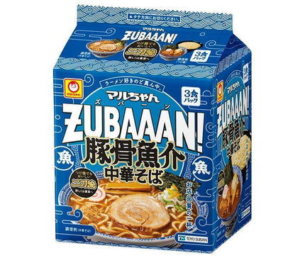 Toyo Suisan Maruchan ZUBAAAN ! Nouilles chinoises aux fruits de mer Tonkotsu Pack 3 repas x 9 pièces 