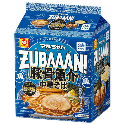 Toyo Suisan Maruchan ZUBAAAN! Pork bone and seafood Chinese noodles 3 meal pack x 9 pieces 