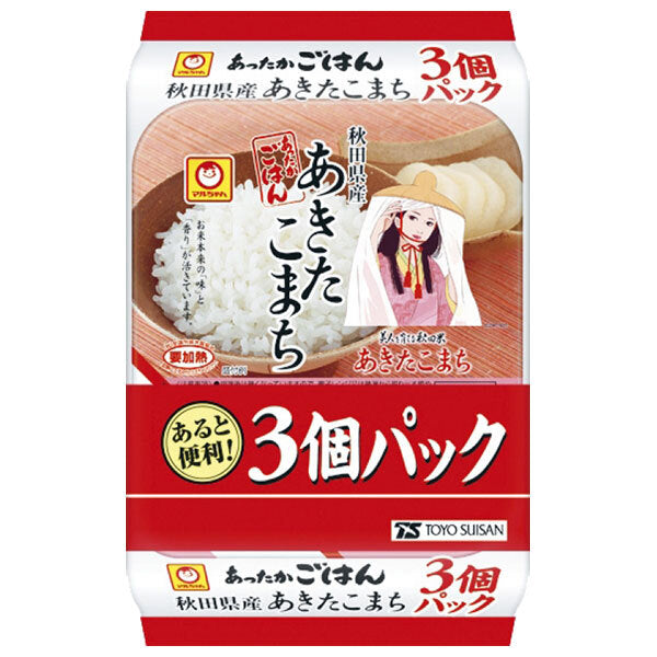 Riz chaud Toyo Suisan Akita Komachi de la préfecture d'Akita, paquet de 3 (200 g x 3) x 8 paquets 