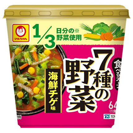 Toyo Suisan Edible Soup 7 Types of Vegetables Seafood Jjigae Flavor 20g x 6 Pieces [Shipped in Japan]