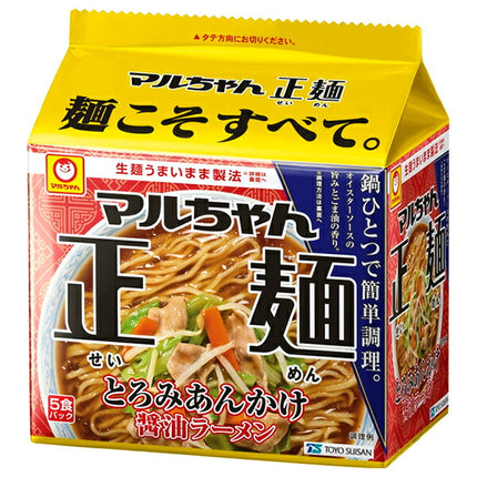 Toyo Suisan Maruchan Seimen Soy Sauce Ramen with Thickened Sauce, 5 Servings x 6 Packs [Ships from Japan]