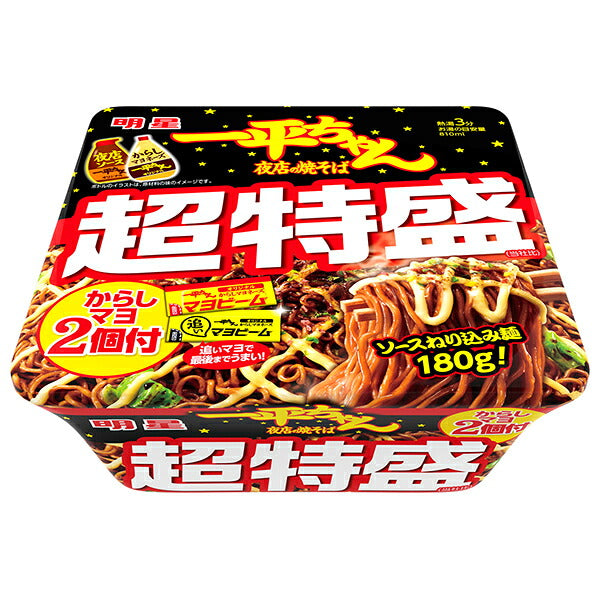 明星食品 一平ちゃん 夜店の焼そば 超特盛 からしマヨ2個付 239g×12個入【日本出荷】