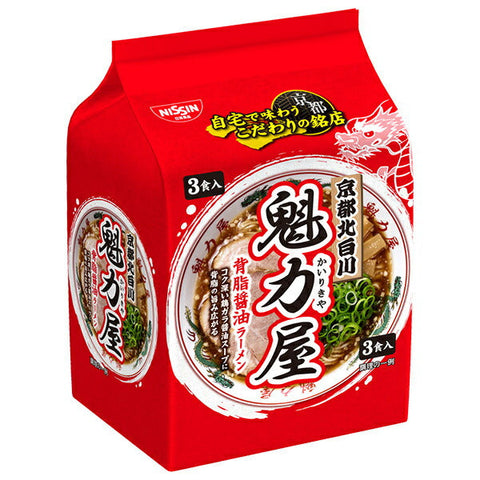 Nissin Foods Kaikokuya Supervised Backfat Soy Sauce Ramen, 3-pack x 9 bags