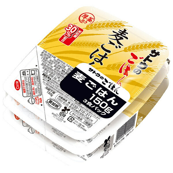 Sato Foods Sato Rice Orge Riz 3 Repas Pack (150g x 3 Repas) x 12 pièces 