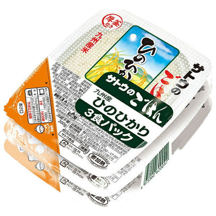 Sato Foods Sato Rice Kyushu Hinohikari 3-meal pack (200g x 3 meals) x 12 pieces [Shipped in Japan]