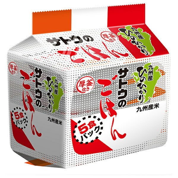 Sato Foods Sato Rice Kyushu Hinohikari 5-meal pack (200g x 5 meals) x 8 pieces [Shipped in Japan]