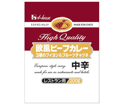 House Foods European Beef Curry, 3 Types of Bouillon & Fruit Chutney, Medium Spicy, 200g x 30 pcs