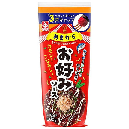 [全商品5%OFF!!~12/27迄] イカリソース 関西あまから お好みソース 500g×10本入