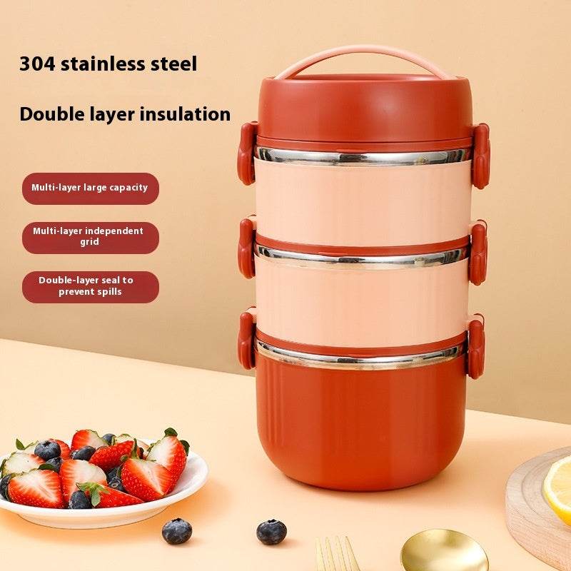 2 layer 304 Stainless Steel Thermal Insulated Lunch Container