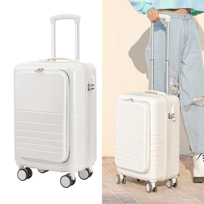 Hard Shell Carry On Luggage with Front Pocket – Lightweight Spinner Cabin Suitcase
