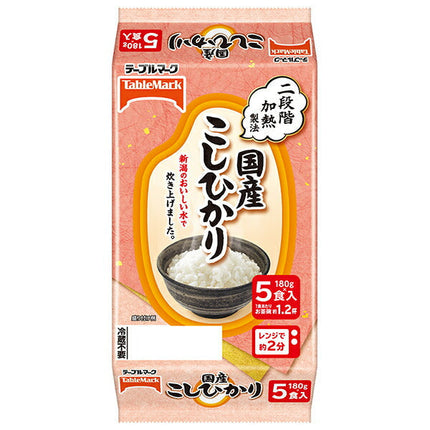 Table Mark Domestic Koshihikari 5 Meal Pack (180g x 5 pieces) x 8 pieces [Shipped in Japan]