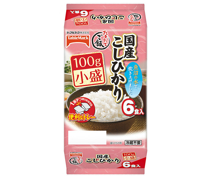 [11/25~ 10% OFF all products!!] Table Mark Japanese Koshihikari Small Rice (divided) 6 meal pack (100g x 2 meals x 3 pieces) x 8 pieces