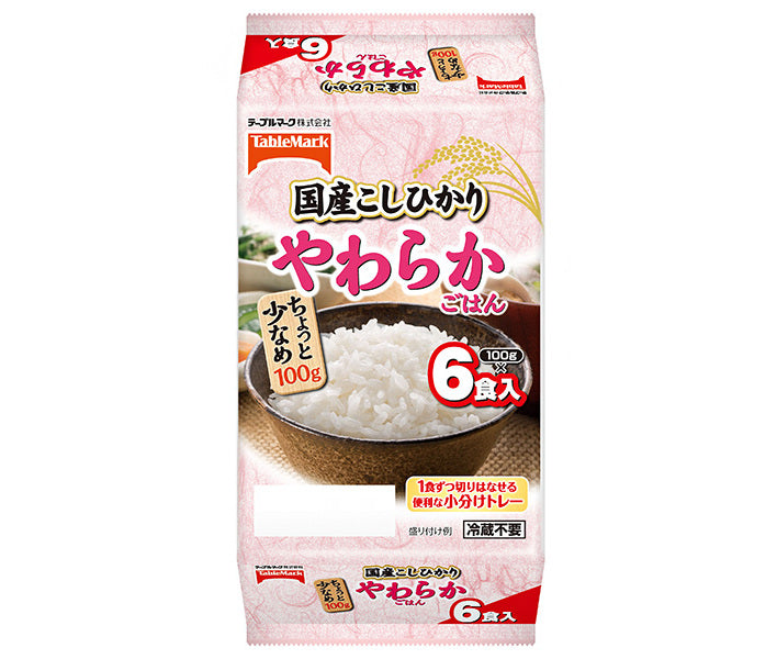 [11/25~ 10% OFF all products!!] Table Mark Japanese Koshihikari Soft Rice Small Portion (Divided) 6 Meal Pack (100g x 2 meals x 3 pieces) x 8 pieces